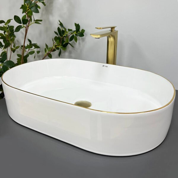 Умывальник (раковина) VBI VERONA 60 GOLD EDGE накладной