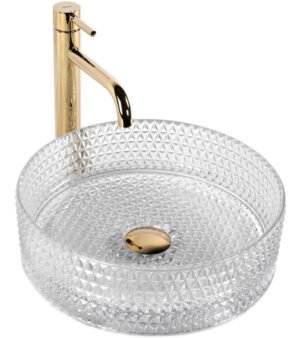 Умывальник (раковина) REA CRISTAL TRANSPARENT накладной