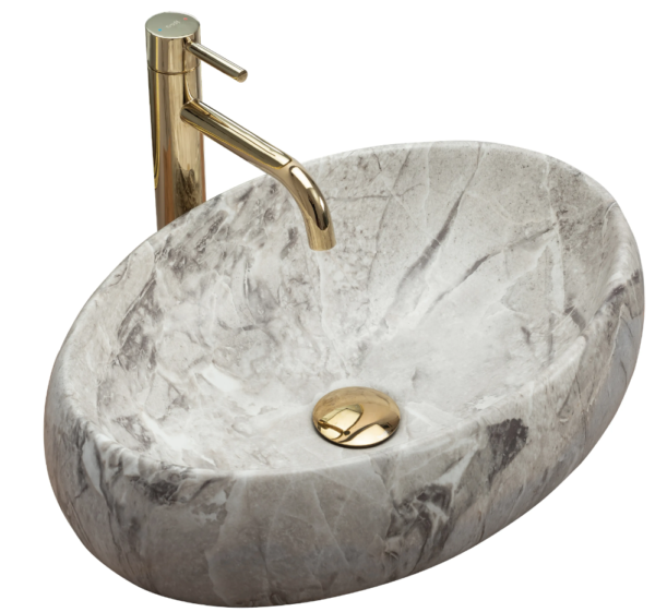 Умывальник REA LINDA STONE накладной серый