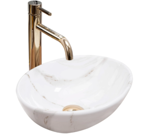 Умывальник REA SOFIA MINI SHINY AIAX накладной белый мармур
