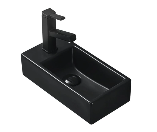 Умивальник (раковина) MEXEN INEZ 40 BLACK MATT правий накладний підвісний